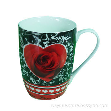 Mug in Love Rose, Made of Porcelain or New Bone China